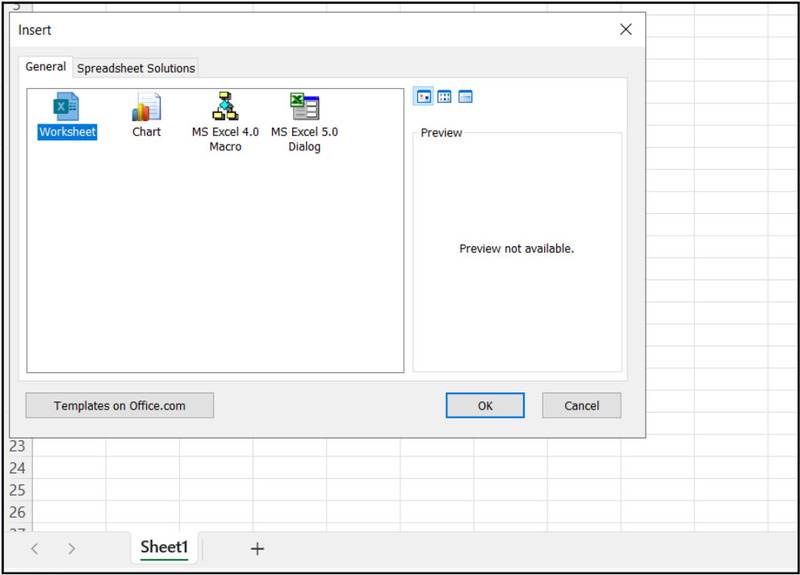 Chèn worksheet qua menu chuột phải