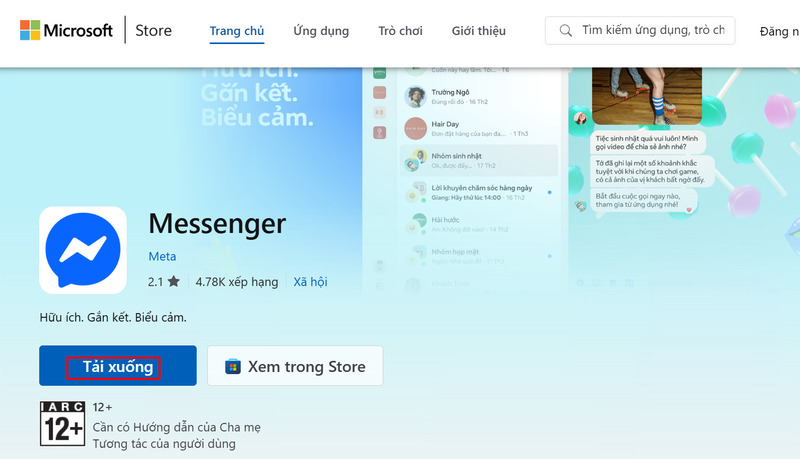 Tải và cài đặt ứng dụng Messenger trên máy tính