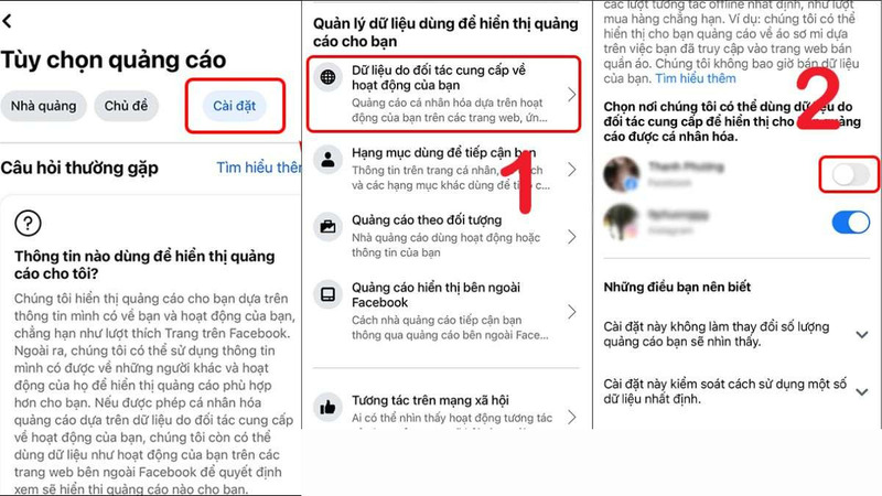 Các bước cài đặt lại mục quản lý dữ liệu trên Facebook