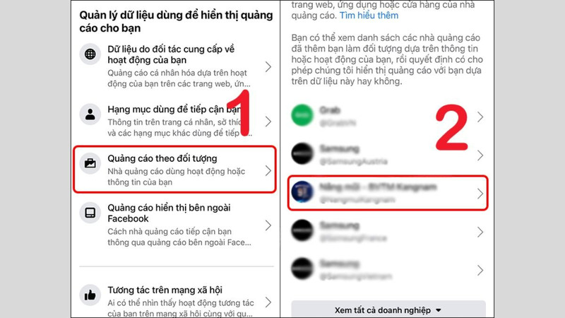 Truy cập Quảng cáo theo đối tượng