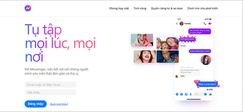 Truy cập vào đường dẫn messenger.com