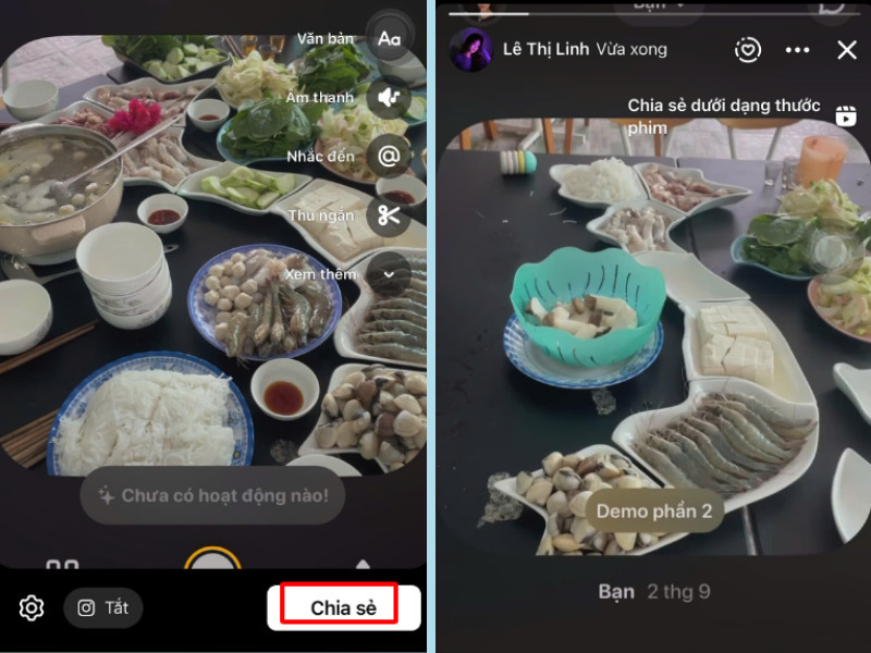 Nhấn chia sẻ để đăng story dài lên Facebook