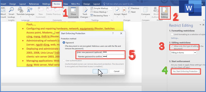 Thiết lập mật khẩu để không cho người khác sao chép