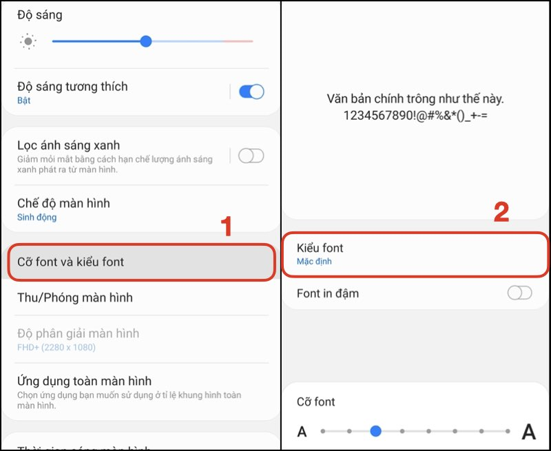 Quá tuyệt vời khi bạn có thể thay đổi kiểu chữ trên điện thoại của mình, tùy thích đổi sang kiểu chữ tròn hay vuông, có chân hay không chân... Chỉ cần vài cú chạm tay, bạn sẽ được sở hữu nhiều kiểu chữ khác nhau trên thiết bị của mình. Hãy xem hình ảnh để có thể hiểu rõ hơn về tính năng này.