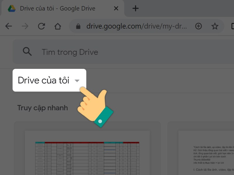 cách trả hình ảnh lên google drive 1