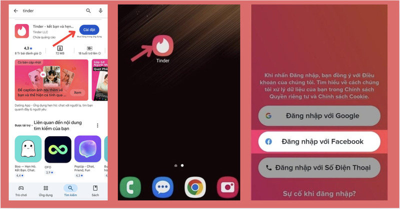 Tải và đăng nhập ứng dụng Tinder