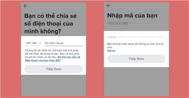 Chọn phương thức đăng nhập trên Tinder