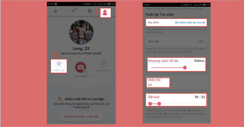 Chỉnh sửa và quản lý hồ sơ Tinder