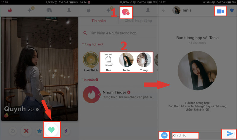 Cách nhắn tin và gọi video trên Tinder