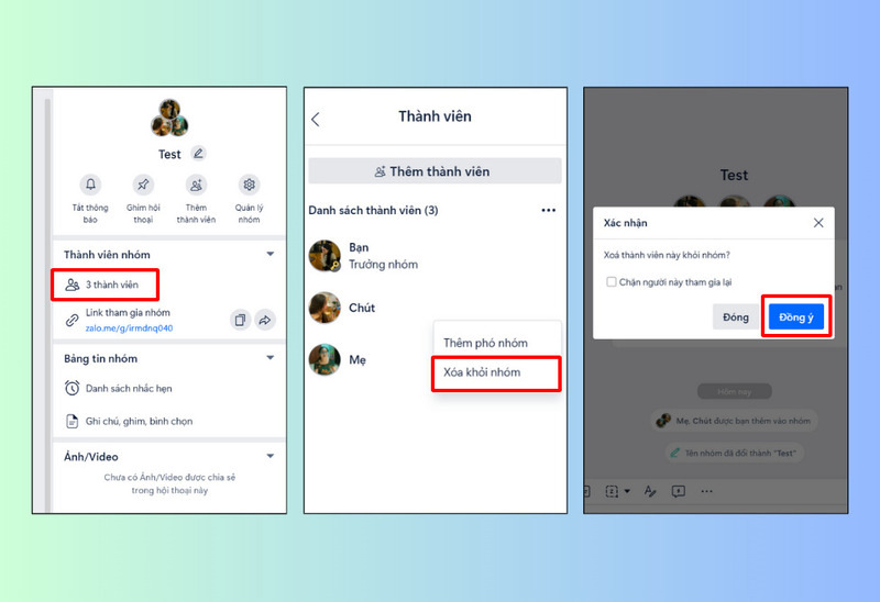 Các bước xoá thành viên khỏi nhóm Zalo trên máy tính