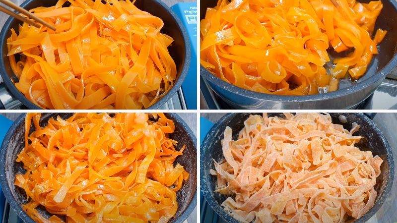 Công đoạn sên mứt cà rốt