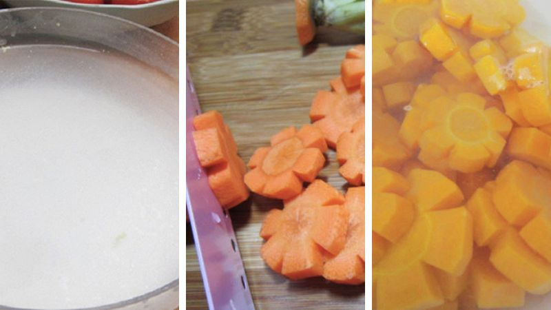 Công đoạn sơ chế cà rốt