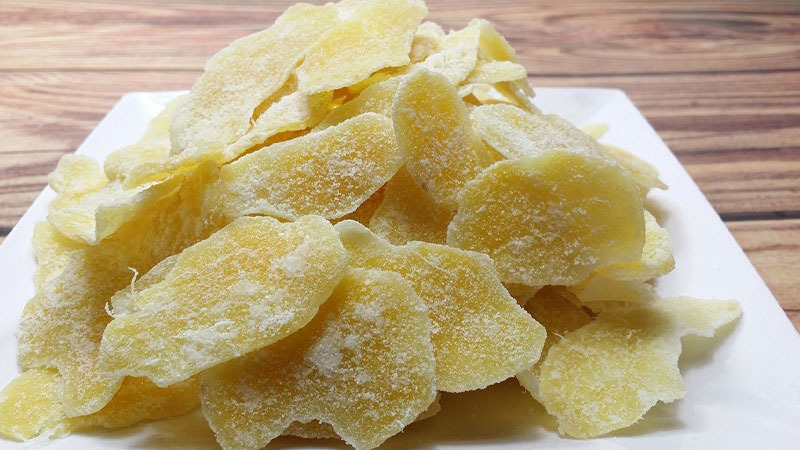 Thành phẩm mứt gừng lát