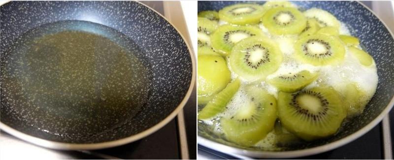Sên kiwi trên chảo
