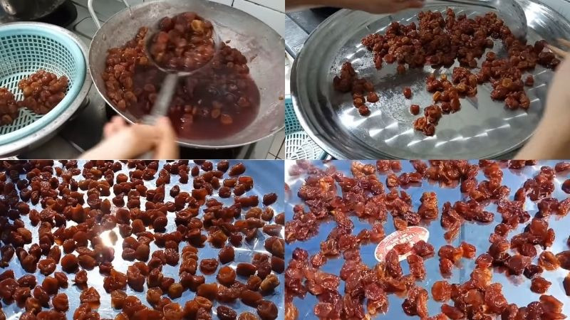 Phơi nho đã sên ra mâm