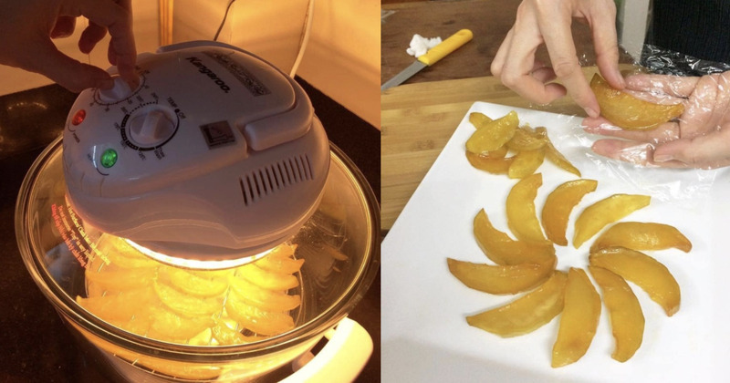  Mứt xoài được sấy trong lò