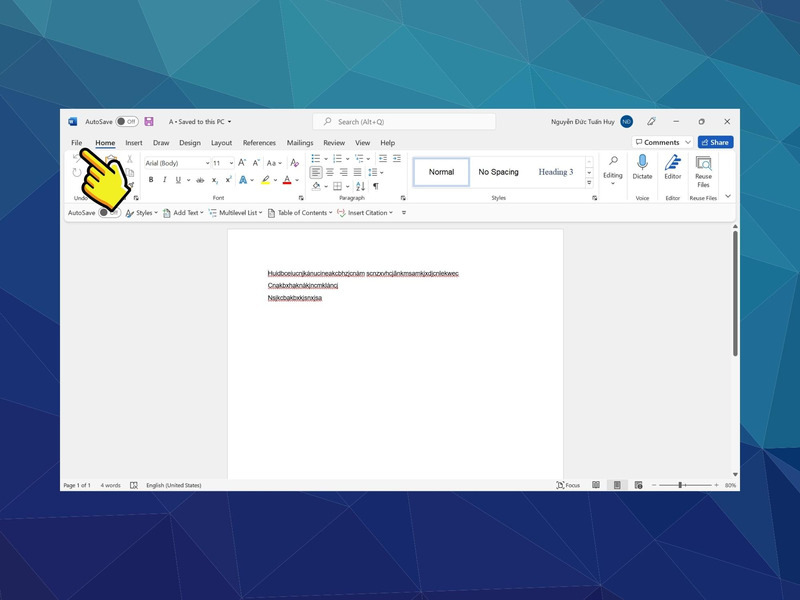Chọn vào tab File