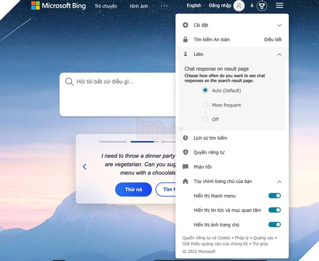 Cách sử dụng chatbot của Bing AI
