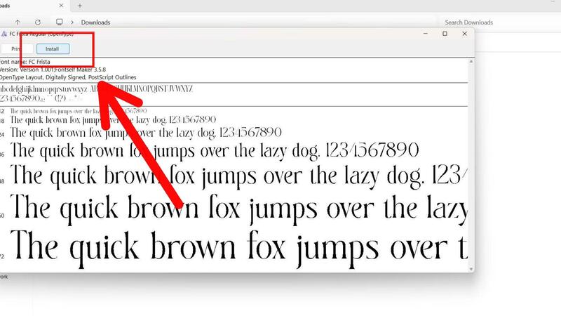 Chọn Install để cài đặt font chữ trên máy tính