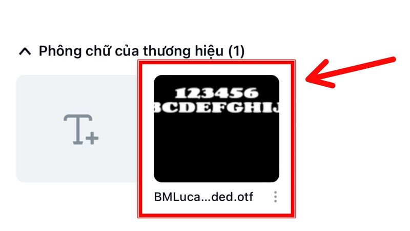 Tại mục Phông chữ của thương hiệu sẽ xuất hiện font chữ mới