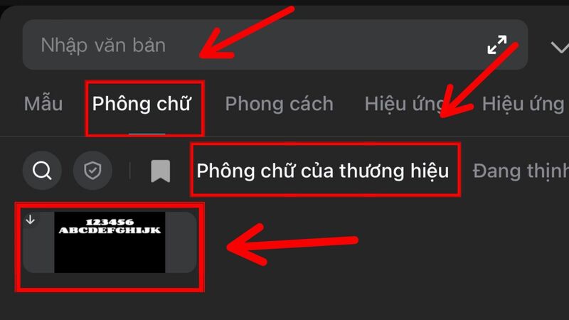 Chọn mục Phông chữ và nhấn Phông chữ của thương hiệu