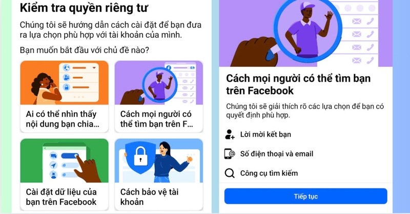 Nhấn vào ô Cách mọi người có thể tìm bạn trên Facebook