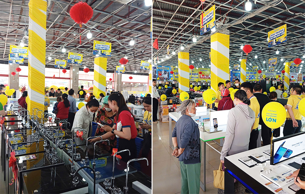 Khách hàng trải nghiệm trực tiếp sản phẩm trước khi mua