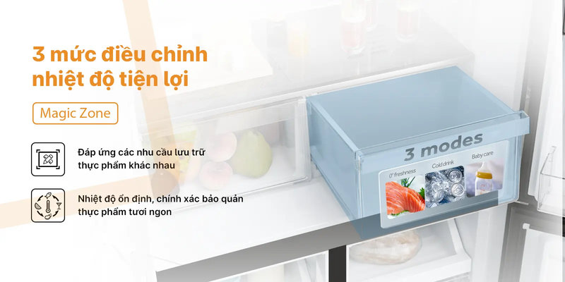 Một số dòng tủ lạnh Aqua 4 cánh còn có thể ngăn chuyển đổi 