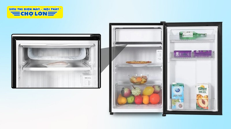 Tủ lạnh Aqua mini thường sử dụng núm vặn cơ bên trong tủ để điều chỉnh độ lạnh