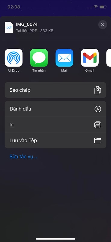 chuyển ảnh sang pdf trên iphone 8