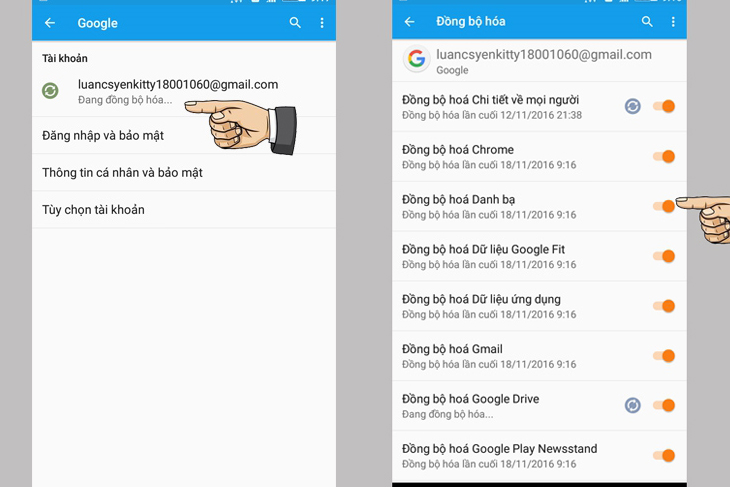 Cách chuyển danh bạ từ iPhone sang Android thông qua Gmail