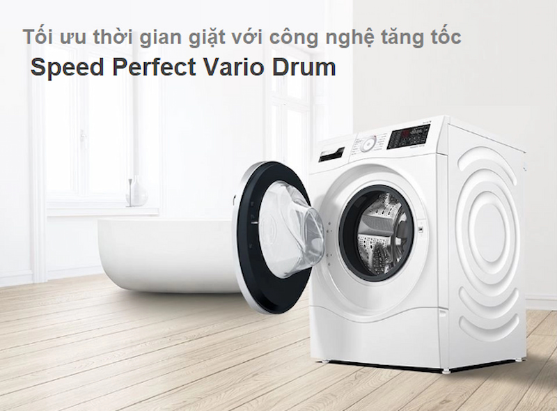 Tối ưu thời gian giặt với công nghệ Speed Perfect Vario Drum