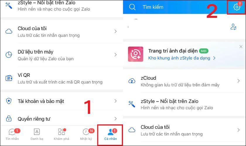 Mở Cài đặt trong Zalo