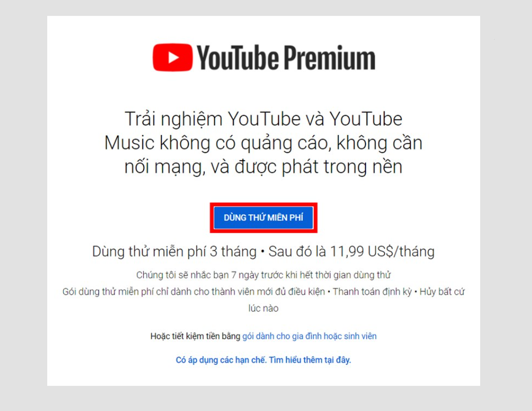 Cách Đăng Ký Youtube Premium Ở Việt Nam Đơn Giản Nhất