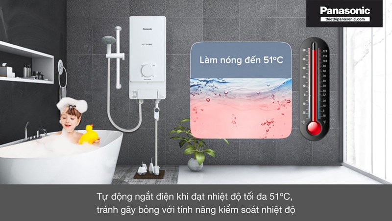 Máy nước nóng Panasonic trang bị tính năng an toàn