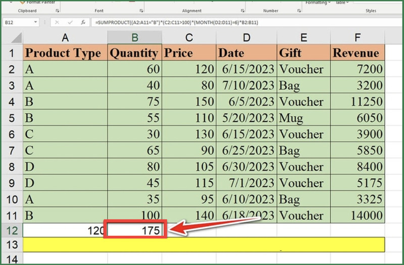 Kết quả tính tổng nhiều điều kiện