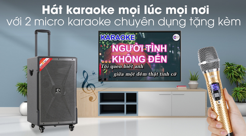 Hát karaoke chuyên nghiệp với micro UHF 