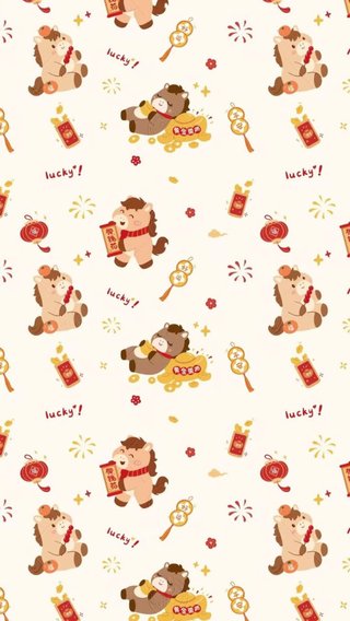 Hình nền điện thoại chủ đề Tết 2026 phong cách cute