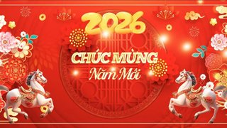 Hình nền Tết 2026 cho máy tính với sắc đỏ rực rỡ đón xuân mới