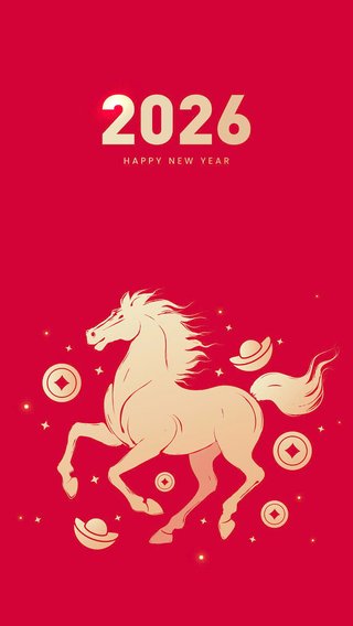 Hình nền Tết 2026 tối giản hình ngựa