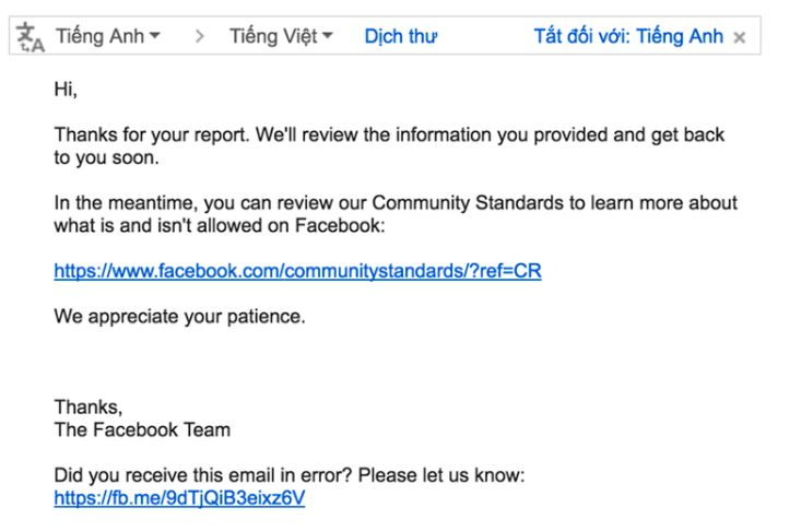 Bạn đánh giá gmail xác nhận đơn kháng nghị Instagram đã biết thành vô hiệu hóa.