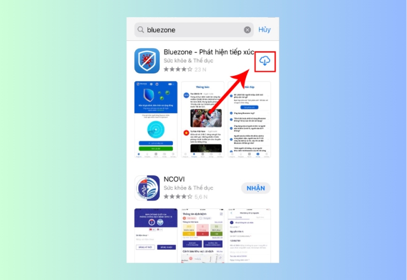 Tải lại ứng dụng Bluezone từ App Store