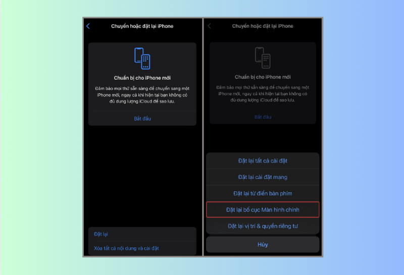 Đặt lại bố cục màn hình chính trên iPhone