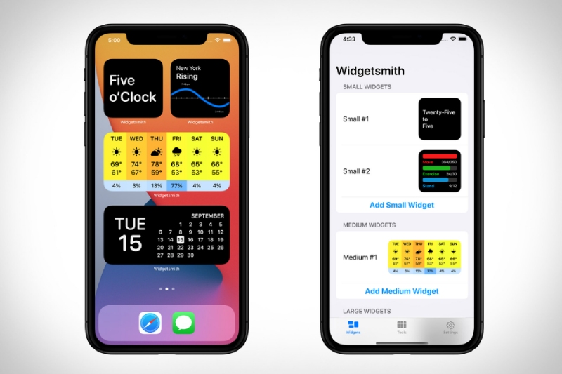 iPhone hiển thị widget lịch, thời tiết và tuỳ chỉnh bằng ứng dụng Widgetsmith