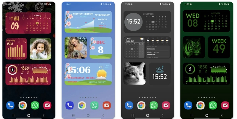 Các kiểu widget Android hiển thị lịch, thời tiết và ảnh cá nhân