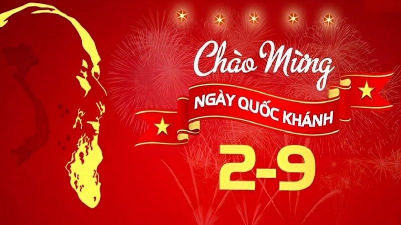 Background chào mừng Quốc khánh 2/9, rực rỡ pháo hoa