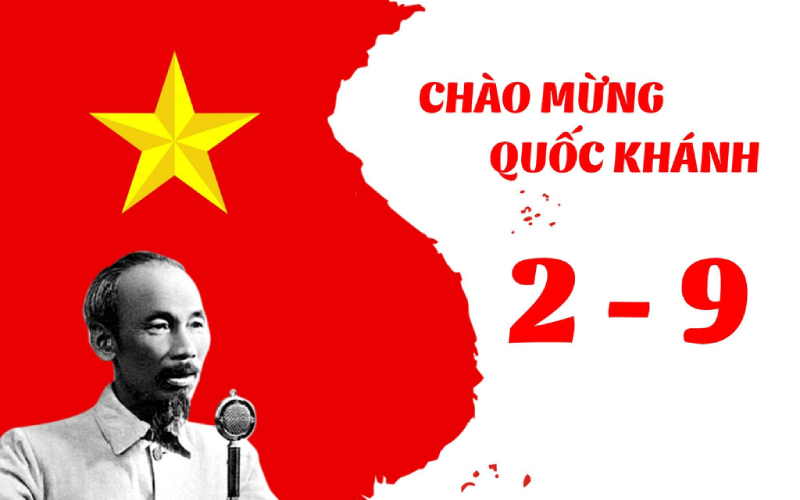 Background Bác Hồ với dòng chữ chào mừng 2/9