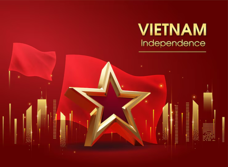 Banner lễ Quốc khánh hiện đại, độc lập Việt Nam