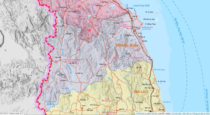 bản đồ hành chính tỉnh Quảng Ngãi