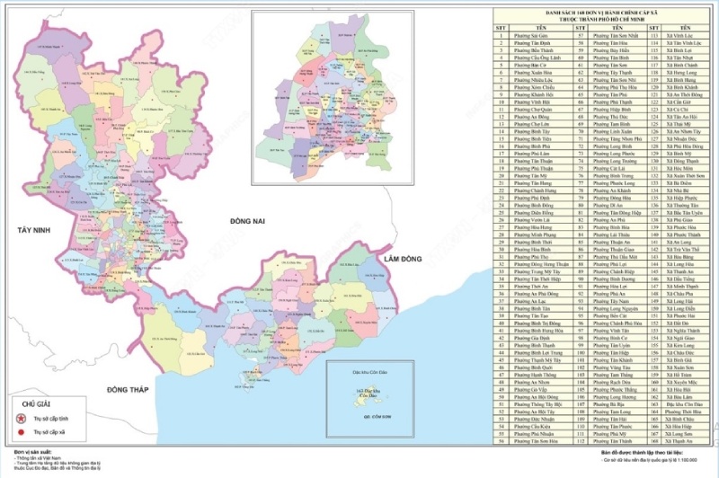 Bản đồ Thành phố Hồ Chí Minh sau sáp nhập